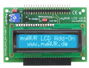 myAVR LCD Add-On für Textausgaben, 3 V ARM